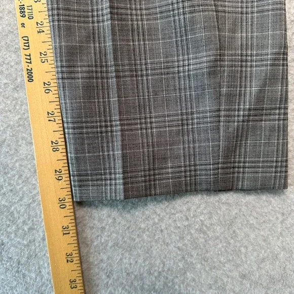 Linea Uomo Mens Grey Glen Plaid 3-Piece Performance Suit 38 Long 32 Waist Wool